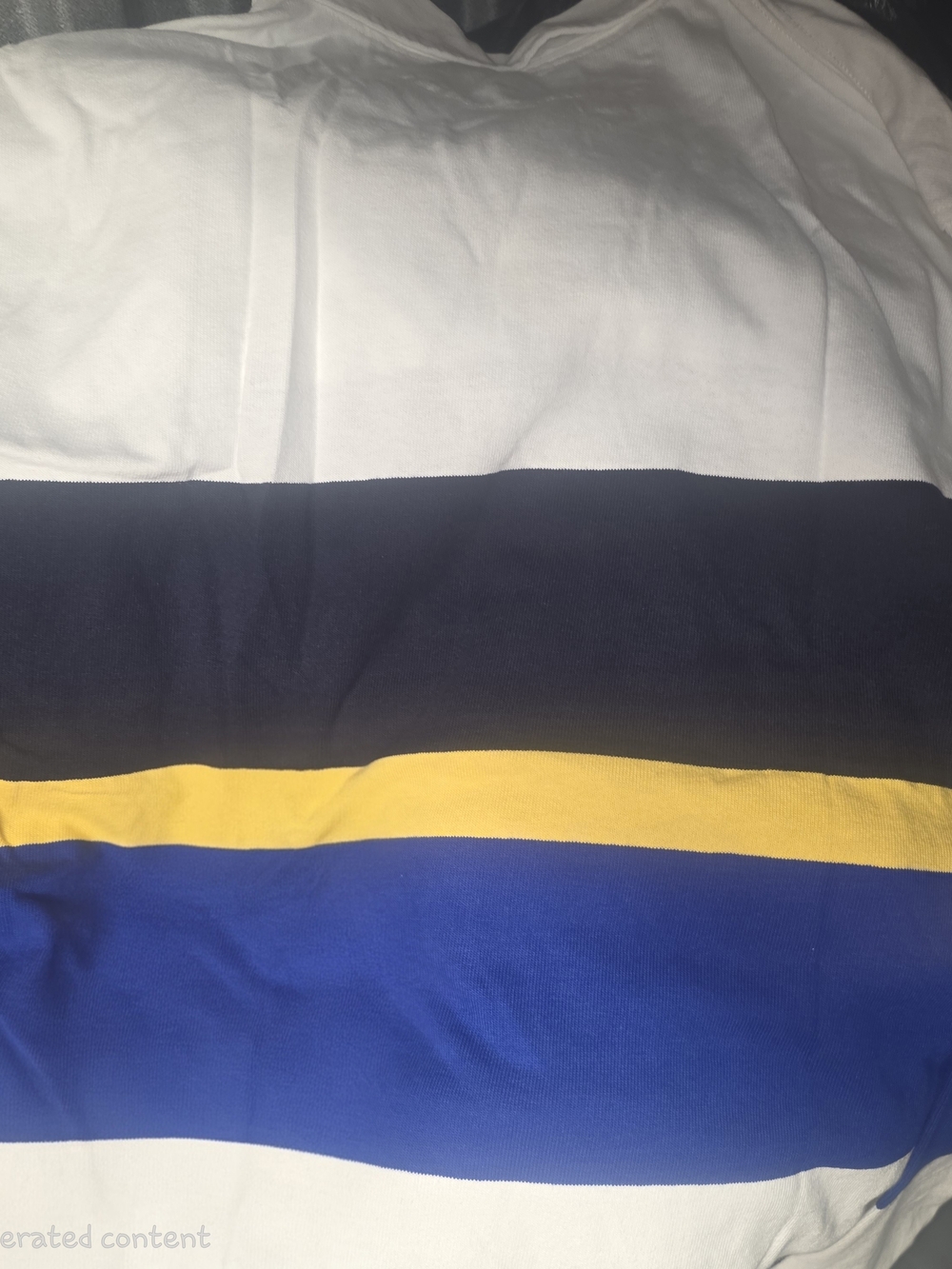 Ralph Lauren Polo Sport White Navy Blue Tee with Yellow Stripe - Picture 5 of 5